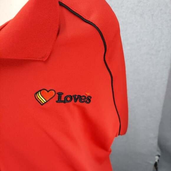 Loves Mens Employee Polo Uniform Shirt Size 3XL Red Embroidered Gas Station - Picture 2 of 7